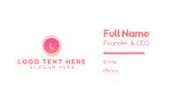 Pinkish Rounded Line Lettermark Business Card