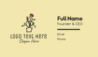 Flower Pot Outline Business Card Design