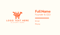 Orange Shopping Cart Smiley Business Card Design