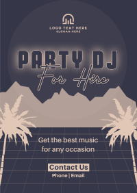 Synthwave DJ Party Service Poster