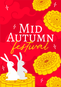 Bunny Mid Autumn Festival Poster