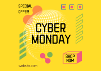 Quirky Tech Cyber Monday Postcard