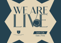 We Are Live Postcard