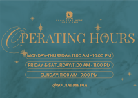 Operating Hours Postcard example 4