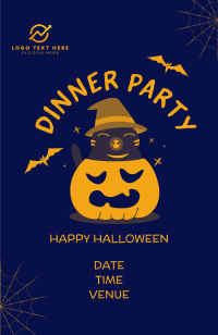 Halloween Cat Invitation Design