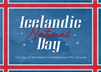 Textured Icelandic National Day Postcard