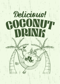 Coconut Drink Mascot Poster