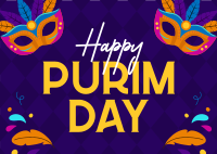 Purim Day Event Postcard Design