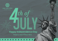 Fourth of July Greeting Postcard Design