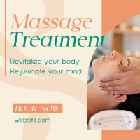 Simple Massage Treatment Linkedin Post Design