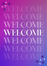 Gradient Sparkly Welcome Poster