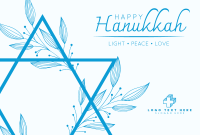 Floral Hanukkah Star Pinterest Cover