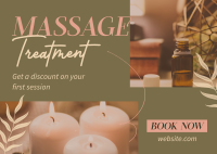 Relaxing Massage Treatment Postcard