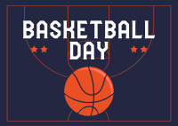 Sporty Basketball Day Postcard