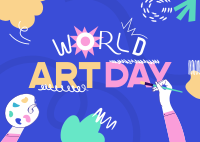 Quirky World Art Day Postcard Image Preview