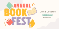 Annual Book Event Twitter Post