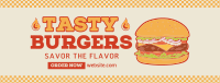 Vintage Tasty Burger Facebook Cover Image Preview