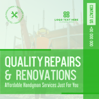 Quality Repairs and Renovations Instagram Post Design