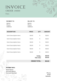 Elegant Flowers Invoice