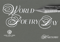 World Poetry Day Pen Postcard Design