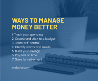 Ways to Manage Money Facebook Post