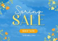 Spring Sale Flowers Postcard Design