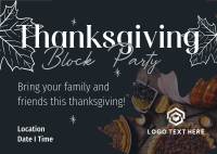 Thanksgiving Block Party Postcard