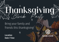 Thanksgiving Block Party Postcard Image Preview