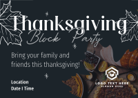 Thanksgiving Block Party Postcard