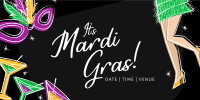 Mardi Gras Flapper Twitter Post