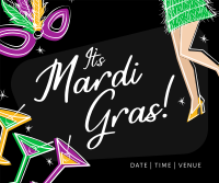 Mardi Gras Flapper Facebook Post