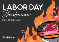 Labor Day Barbecue Party Postcard Design