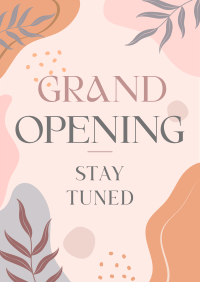 Elegant Leaves Grand Opening Poster