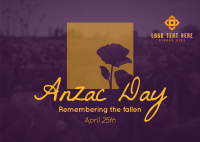 Remembering Anzac Postcard Design