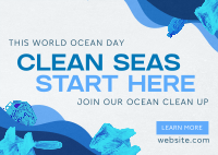 Ocean Day Clean Up Drive Postcard