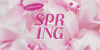 Floral Welcome Spring Twitter Post Design