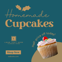 Cupcake Christmas Sale Instagram Post Design