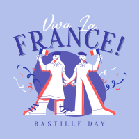 Wave Your Flag this Bastille Day Instagram Post Design
