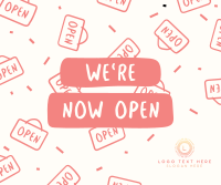 We're Open Pattern Facebook Post