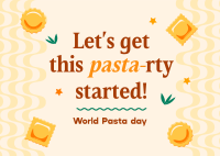 World Pasta Greeting Postcard Design