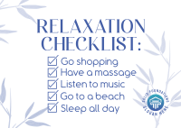 Nature Relaxation List Postcard Image Preview