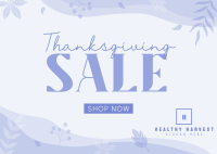 Thanksgiving Falling Leaves Postcard Design