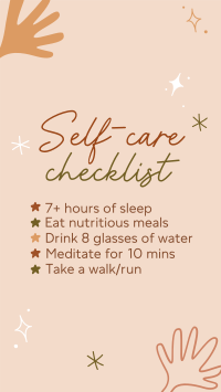 Self care checklist TikTok Video