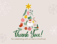 Christmas Tree Collage Thank You Card Image Preview