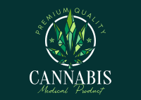 Abstract Cannabis Leaf Postcard
