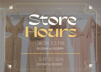 Sophisticated Shop Hours Postcard