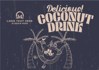 Coconut Drink Mascot Postcard