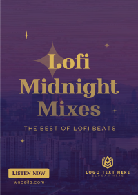 Lofi Midnight Music Poster