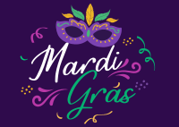 Let's Celebrate Mardi Gras Postcard