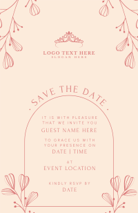 Blossom Border Wedding Invitation